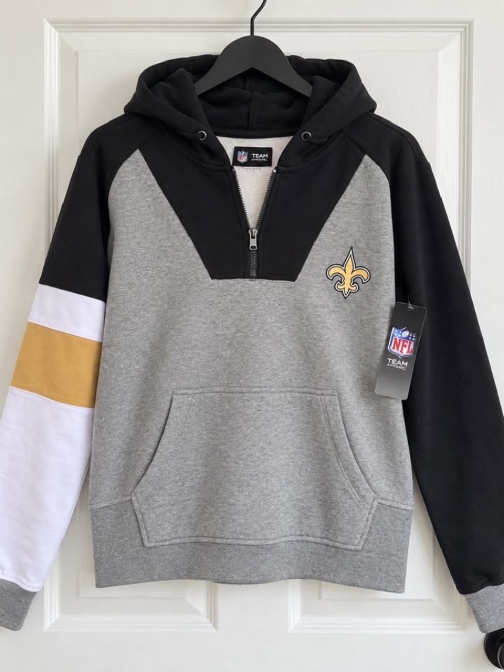 New Orleans Saints Women’s Colorblock 1/4 Zip Hoodie NWT S NFL